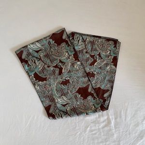 Vintage brown floral/bandana print silky scarf